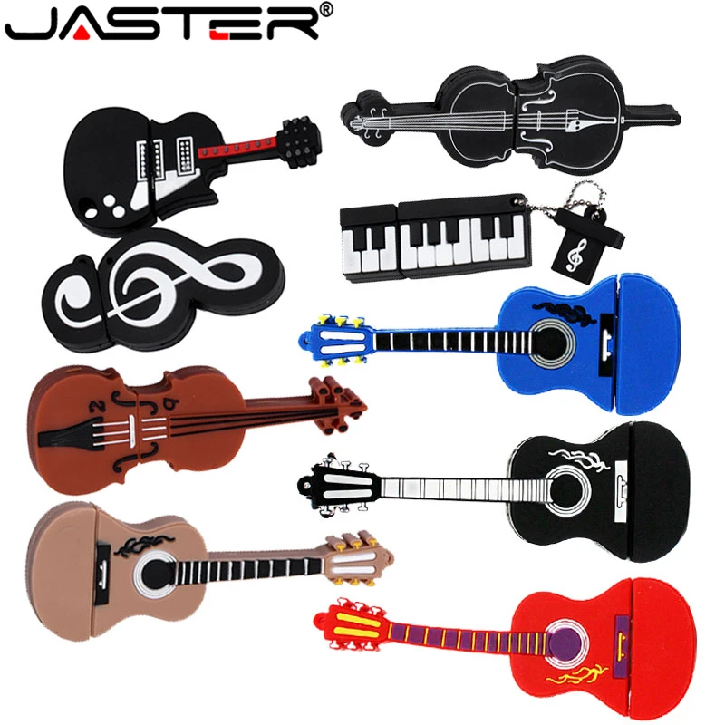JASTER Cartoon 64 Gb Leuke Muziekinstrument Gitaar Viool Note Usb Flash Drive 4 Gb 8 Gb 16 Gb 32 Gb Pen drive Usb 2.0 Usb Stick