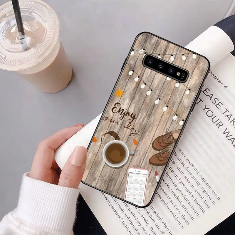 

Yinuoda Love Coffee TPU black Phone Case Hull For Samsung Galaxy A50 A30 A71 A40 S10E A60 A50s A30s Note 8 9 S10 Plus S10 S20 S8