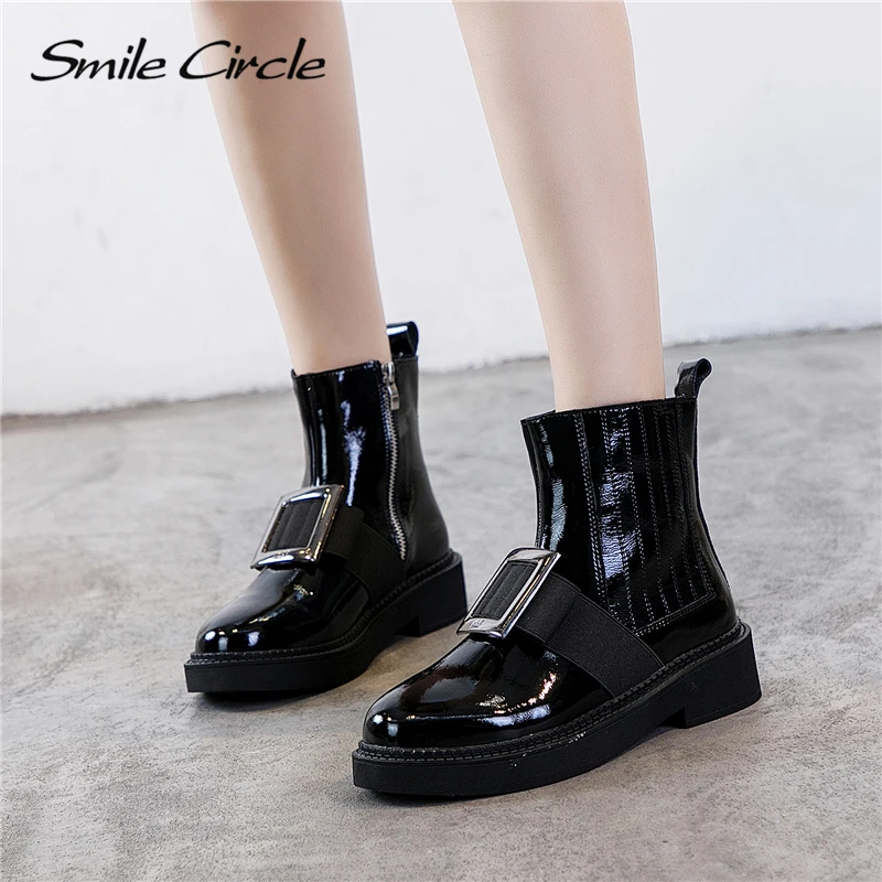 Женские ботинки Челси Smile Circle повседневные осенние на платформе с молнией