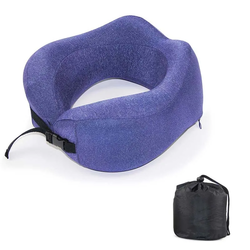 Blue with Bag Пены памяти глубокий сон шеи подушки самолет автомобиль Ортопедическая подушка шеи шейки физиотерапии подушка - Цвет: Blue with Bag