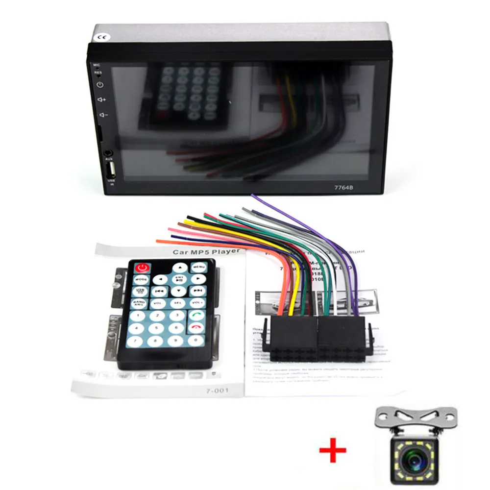 with 12led camera 2DIN автомобильное радио 7 дюймов Сенсорное Зеркало Ссылка Android плеер MP5 Авторадио Bluetooth Камера заднего вида магнитофон плеер - Цвет: with 12led camera
