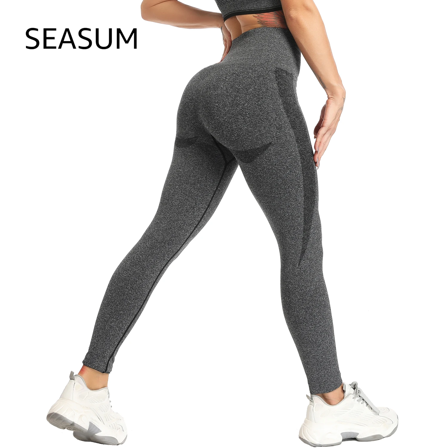 

SEASUM Seamless Workout Leggings Women High Waisted Fitness Yoga Pants Butt Lift Stretchy Tummy Control Trousers Gym Girl Tights