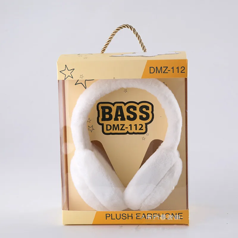 

Fashion Plush Headphone 3.5mm Jack Warm Pearl Earmuffs with Stereo Bass Earphones for Man Women Winter Headband Lovely Gift
