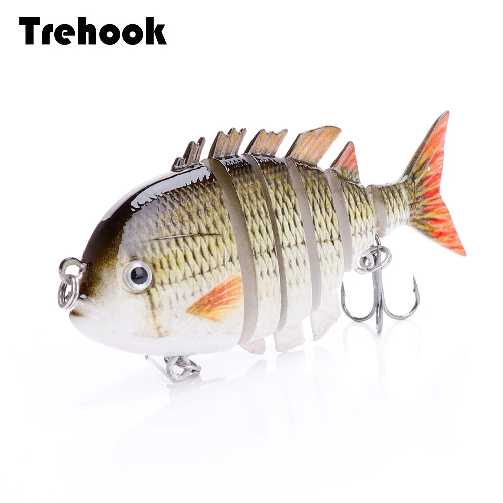 TREHOOK 8 см 14 г 6 сегментов Swimbait Щука воблеры искусственная приманка Тонущая