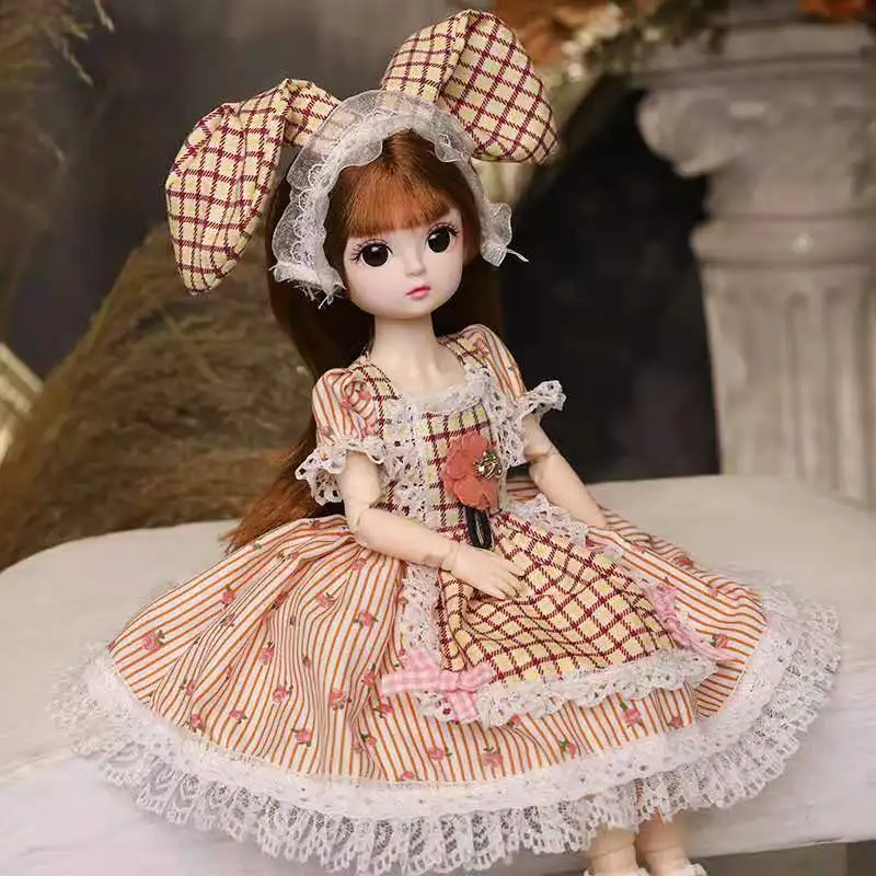 

Dolls 30cm 23 Movable Joints 1/6 BJD Doll Cute 4D Big Eyes Multiple Hairstyle Babydoll Cartoon Dress Up Fashion Toy Girl Gift