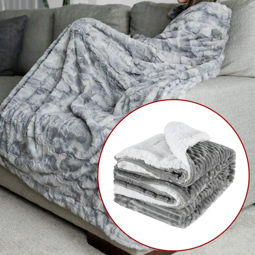 Бархатное Двухслойное одеяло из овечьей шерсти одноцветное фланелевое офисный