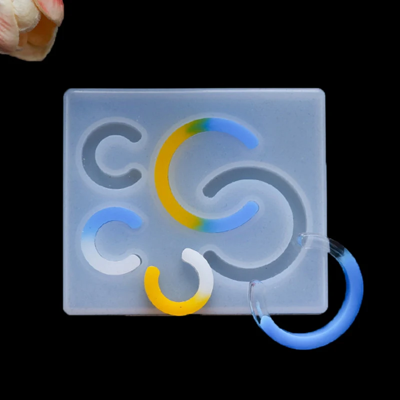 

Полукруглая силиконовая форма для сережек, инструмент для изготовления украшений «сделай сам» из кристаллов и эпоксидной смолы, форма для ...