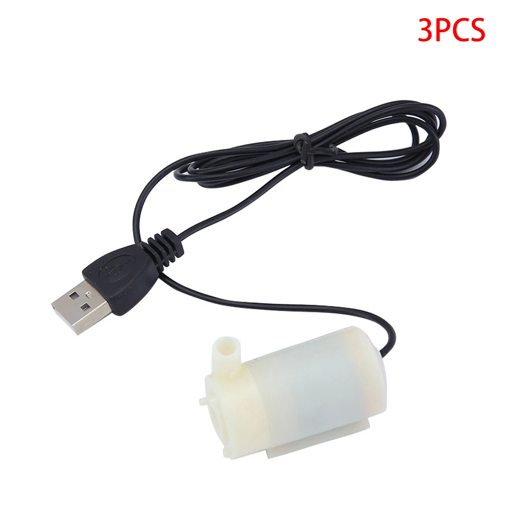 

3 Pieces Water Pump USB Micro Aquarium Fountain Pump Submersible Fish Tank Fountain Low Noise Pumping Tool, White