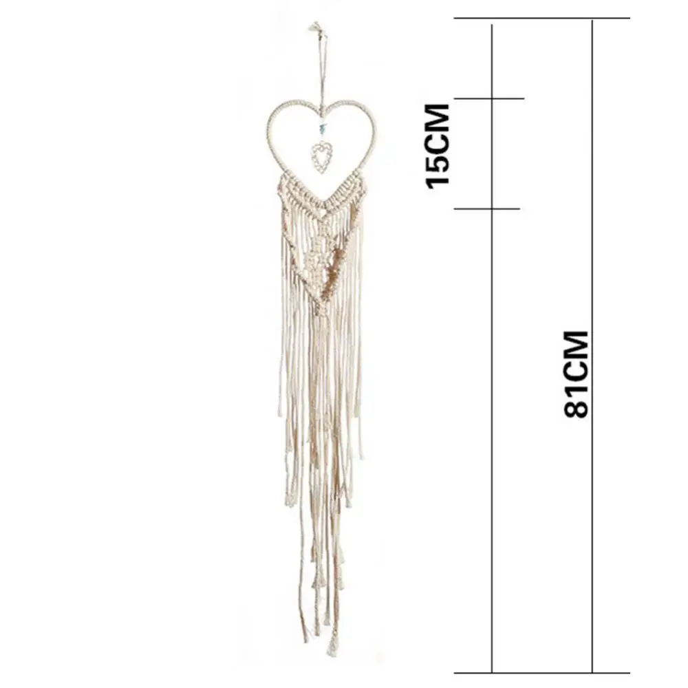 

Hot Sales Heart Hoop Long Tassels Dream Catcher Wall Tapestry Home Decor Birthday Gift