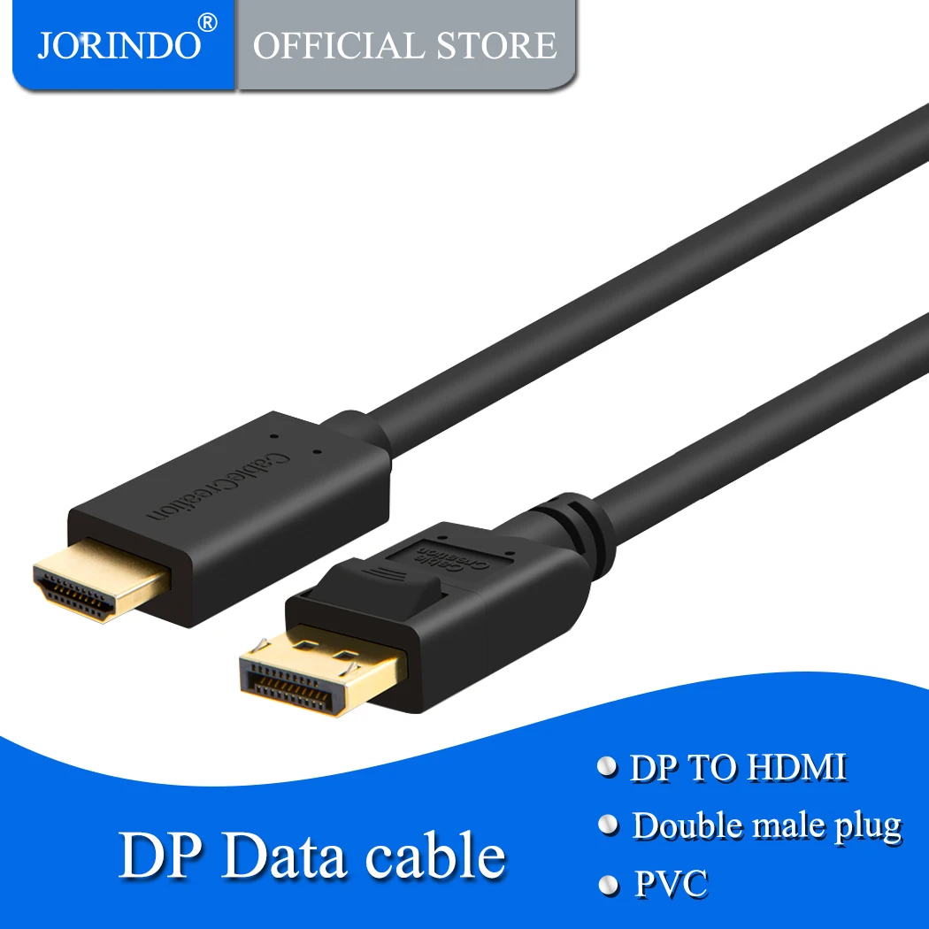 Jorinдо 3 фута DisplayPort в HDMI кабель позолоченный DP 4K & 3D аудио/видео конвертер 0 915