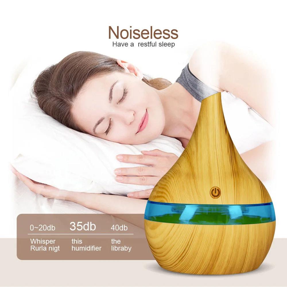 

USB Electric Aroma air diffuser 300ml wood Ultrasonic air humidifier Essential oil Aromatherapy cool mist maker for home