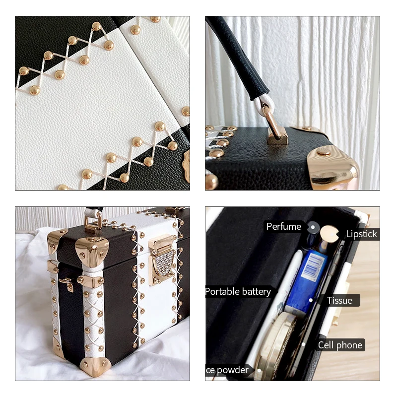 Женская сумка из искусственной кожи с заклепками модный корейский замок