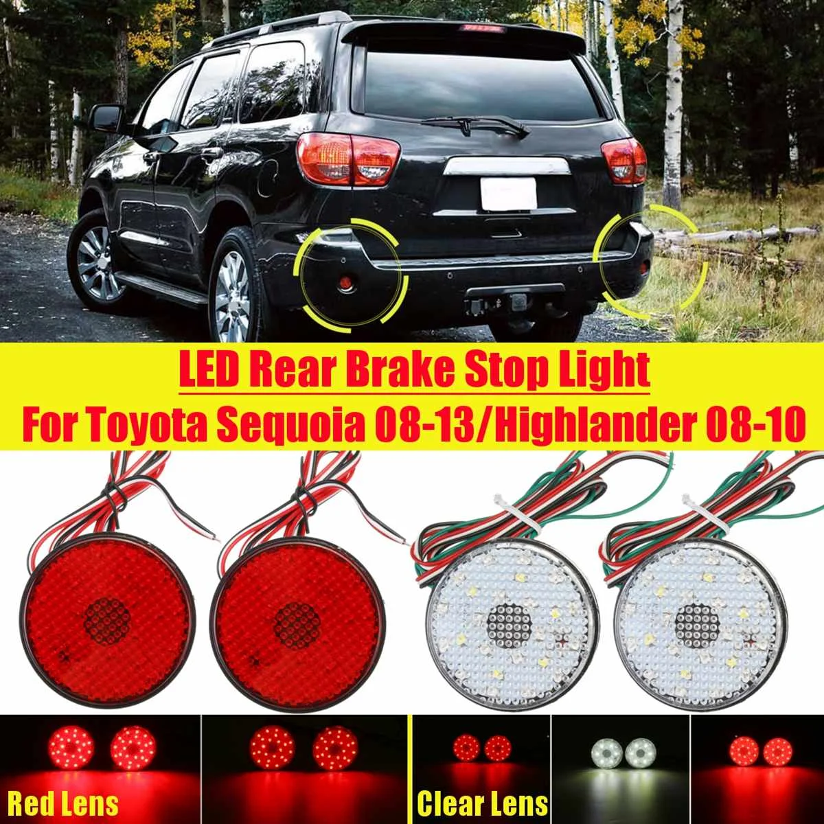 Автомобильный отражатель 21SMD 2 шт. светодиодный стоп-сигнал для Toyota high Lander Sequoia ZRR70