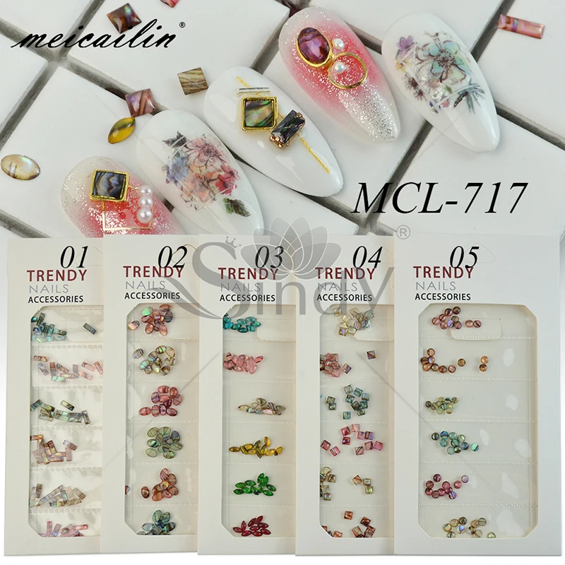 60 шт. японские украшения для ногтевого дизайна 3D нарезка хлопья смешанные цвета