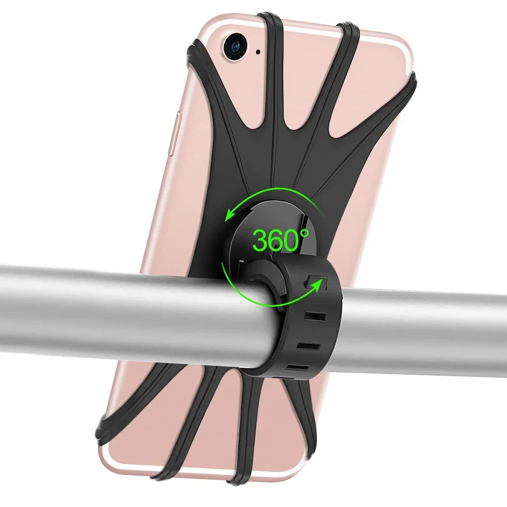 

Slicone Bicycle Phone Holder for IPhone XR 11 7 8 plus X Xs Max for Xiaomi for Mobile Phone Mount Band Bike GPS Clip Universal
