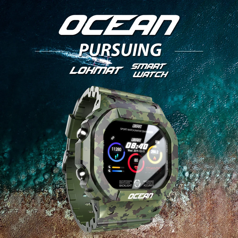 Умные часы Lokmat Ocean Sports для женщин IP68 Водонепроницаемые умные фитнеса и активного