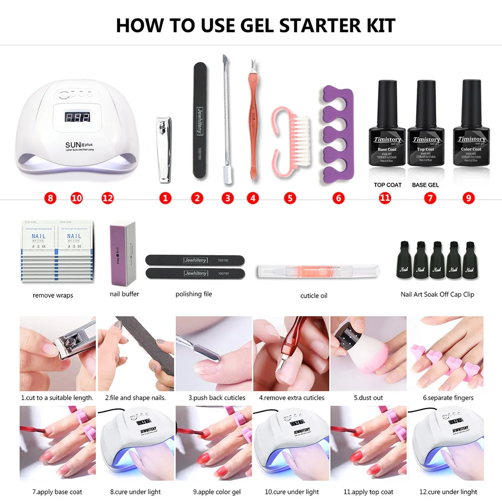 

Manicure Set Nail Kit With 40 Colors Gel Polish Professional Nail Tools Art Decoration Nail Drill Machine Nail Lamp Full Set