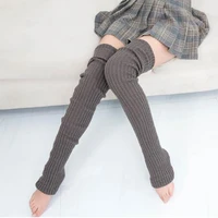 winter long warm leg warmers knitting knee high socks women boot topper sock skinny stockings girls polainas