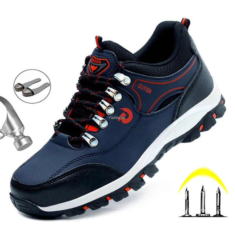 

Work Safety Boots Men Steel Toe Shoes Work Boots Indestructible Shoes Puncture-Proof Men's Boots Safety Work Shoes Men Shoes