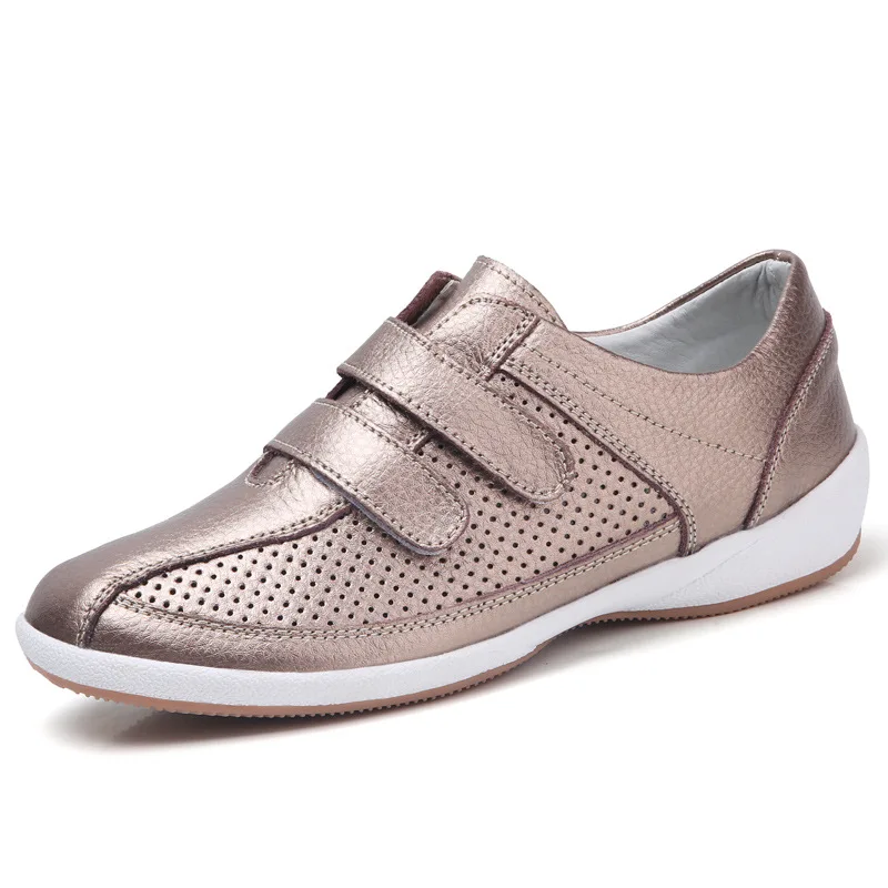 

Женские туфли на плоской подошве, туфли-лодочки из кожи на липучке в стиле ретро, Осень-зима 2020