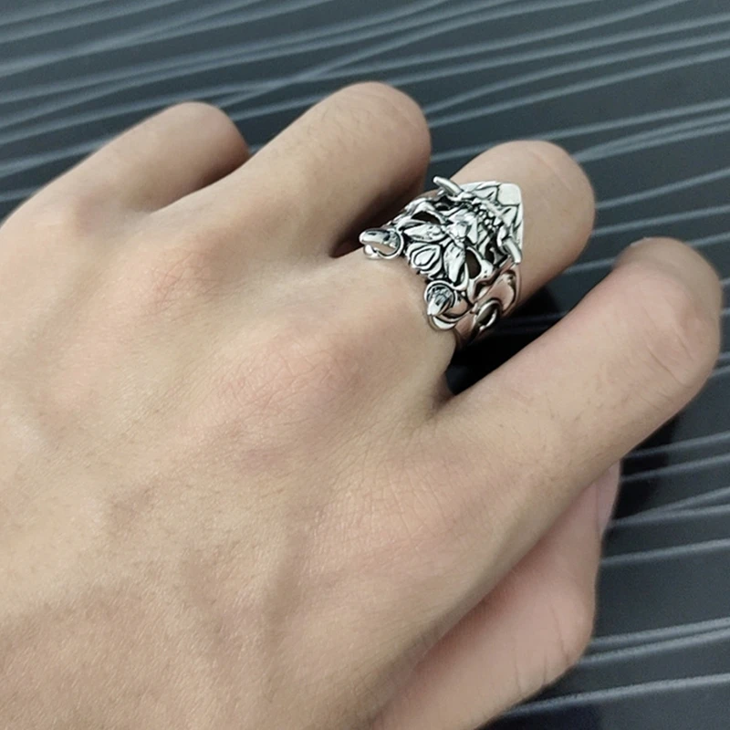 Мужское Винтажное кольцо в готическом стиле серебряного цвета - купить по