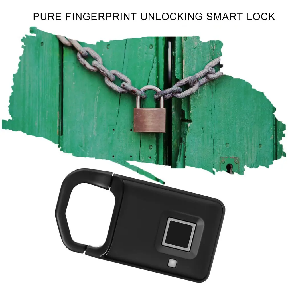 

P4 Pure Fingerprint Unlock Smart Fingerprint Door Lock Safe Padlock USB Charging Waterproof Keyless Anti-theft Lock
