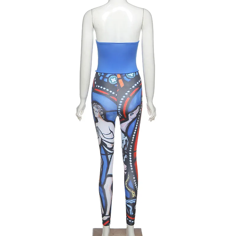 

Fall 2020 Women One Piece Rompers Womens Jumpsuit High Waist Sleeveless Wrap Print Skinny Workout Bodysuit Clothes Overalls