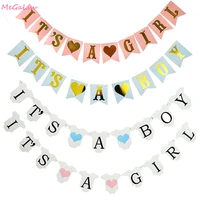 1 set gender reveal hanging decor letter its a boy or girl diy banner paper garland kids birthday baby shower party supplies