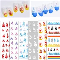 1 piece color flame nail art sticker cool girl diy nail art decoration decal nails decor sliders manicure fashion accessories