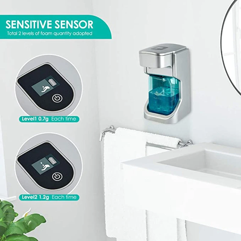 

Automatic Soap Dispenser, Infrared Motion Wall Mounted Soap Dispensers for Kitchen Bathroom Hotel Restaurant