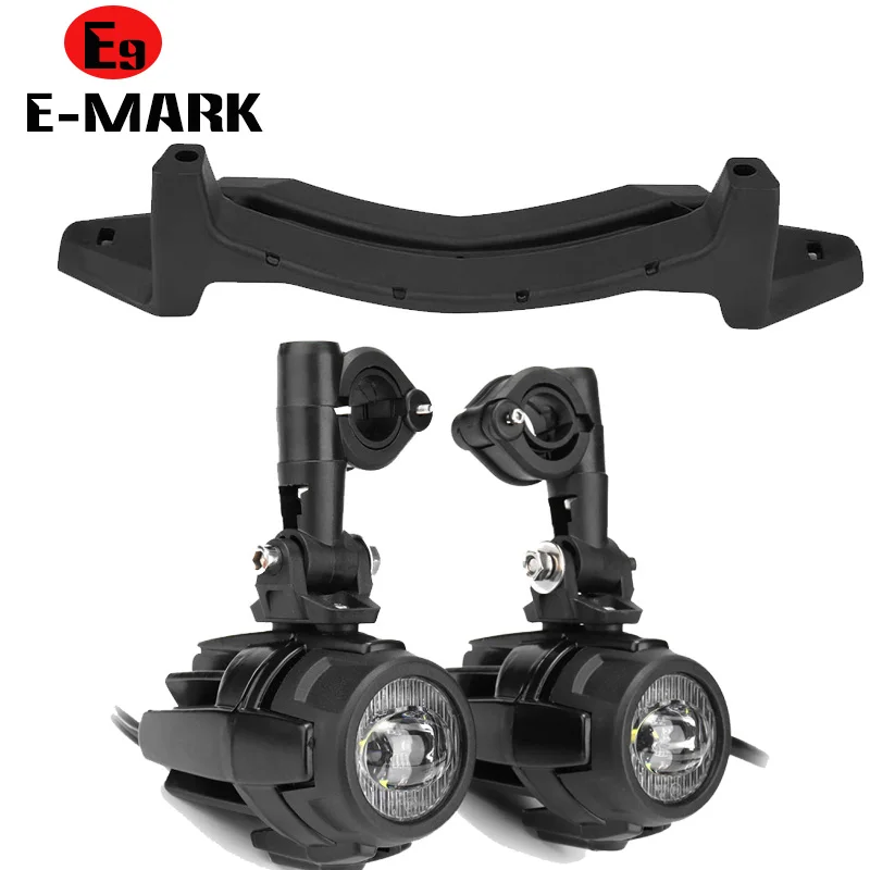 E9 Mark 40W LED Auxiliary Fog Light  Safety Driving Lamp Motorcycle bracket for BMW R1200GS F800GS ADV F700GS F650GS K1600