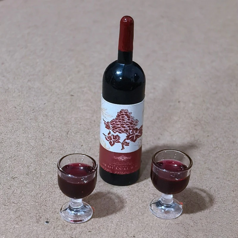 Миниатюрный аксессуар 3 шт. в 1 миниатюрная модель бокала для виски бутылке вина