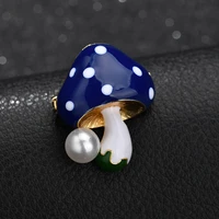 yada fashion cute mushroom pinsbrooches for women men clothes scarf buckle collar jewelry pins pearl mushroom brooches bh200027