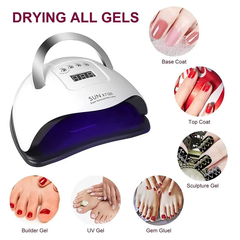 

Professional 180W SUN X7 Max Nail UV LED Lamp Manicure Apparatus Phototherapy Manicure Lamp Quick Dry Nail Gel Dryer Lamp