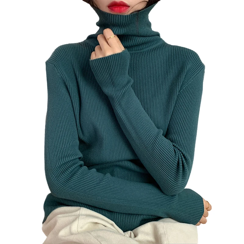 Свитер-водолазка женский в рубчик | Женская одежда