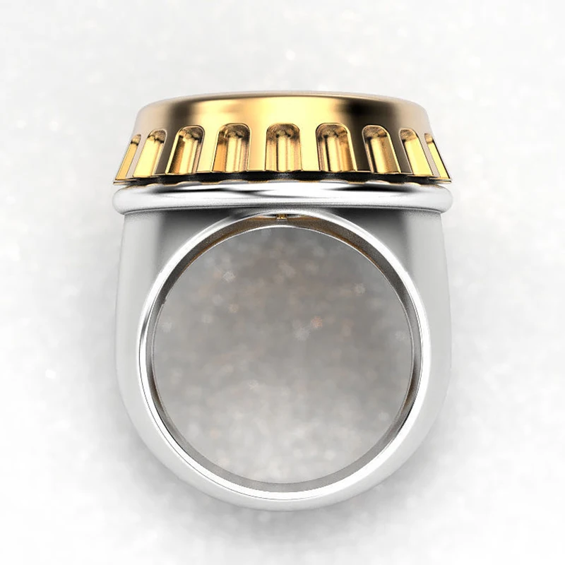 New Personality Creative Beer Cover Punk Men Ring Carving I love Fashion Cool for Hip Hop Anniversary Gift Jewelry | Украшения и