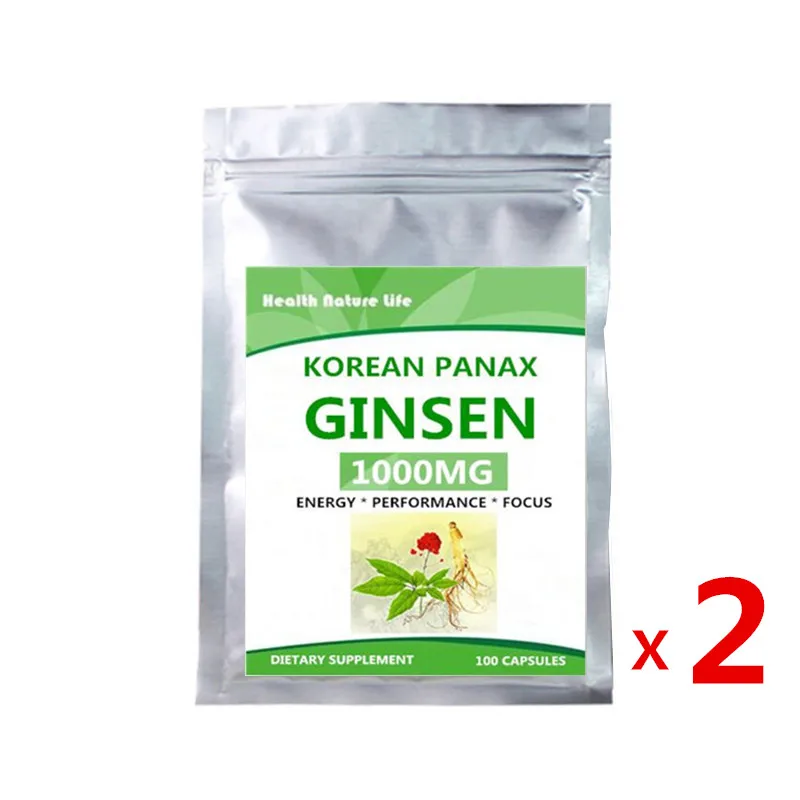 Корейский Красный Женьшень 1000 мг-100 Капсулы для веганов | Красота и здоровье