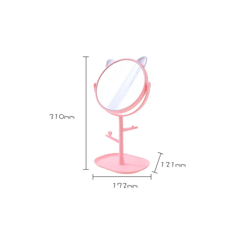 Зеркало для макияжа простое настольное симпатичное зеркало девушек туалетное