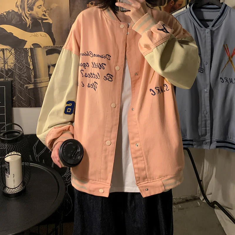 

2021 Осенняя бейсбольная форма с вышивкой брендовая Корейская версия Повседневная белая одежда большая джинсовая куртка рекомендуется Бесп...