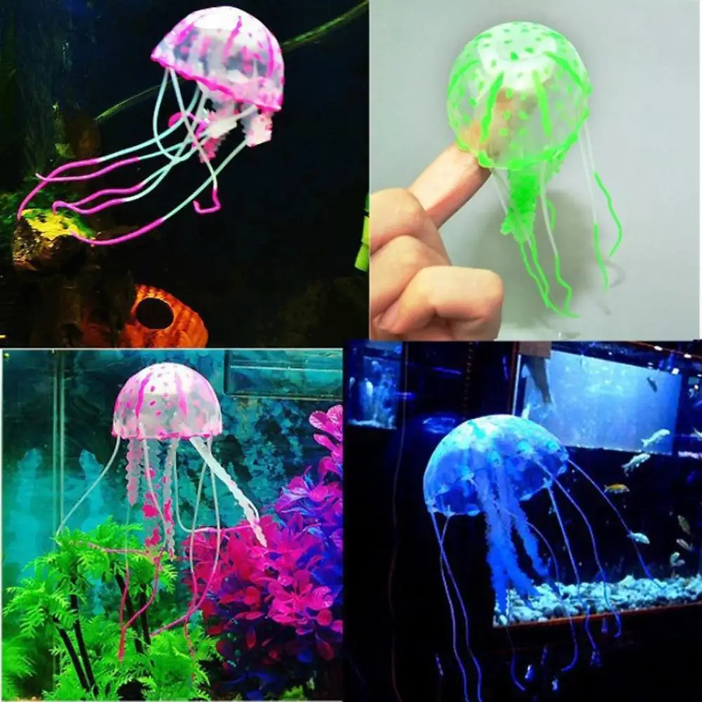 Декоративная флуоресцентная светящаяся Медуза для аквариума украшение