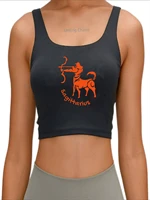 sagittarius creative pattern crop top womens 12 constellation printing tank top summer sleeveless slim fit sport vest
