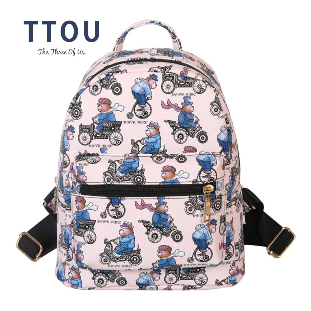 Женский рюкзак из ПУ кожи с мультяшным принтом |