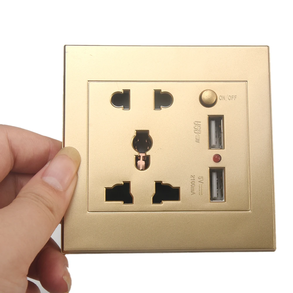 5 отверстий настенная розетка зарядное устройство двойной USB простая установка