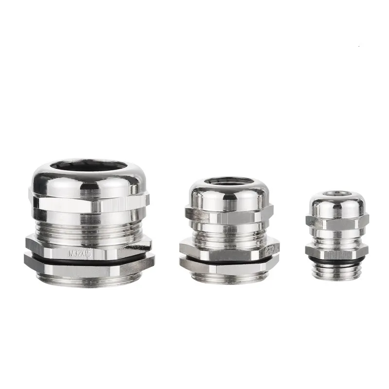 All Sizes Nickel Brass Cable Glands Waterproof Connector electrical IP68 entry electric gland threaded joint for 3-44mm |