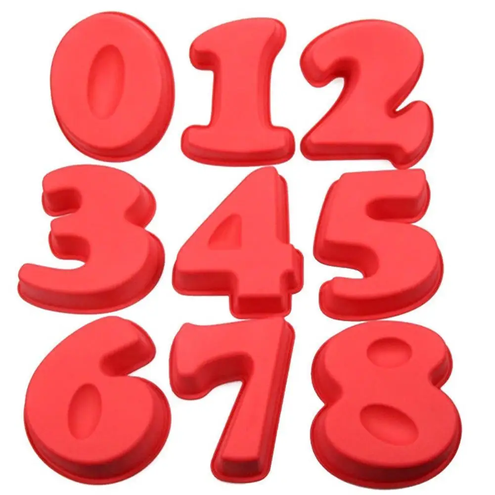 

0/1/2/3/4/5/6/7/8 Large Silicone Numbers DIY Cookies Cake Mould Birthday Baking Mold Tool