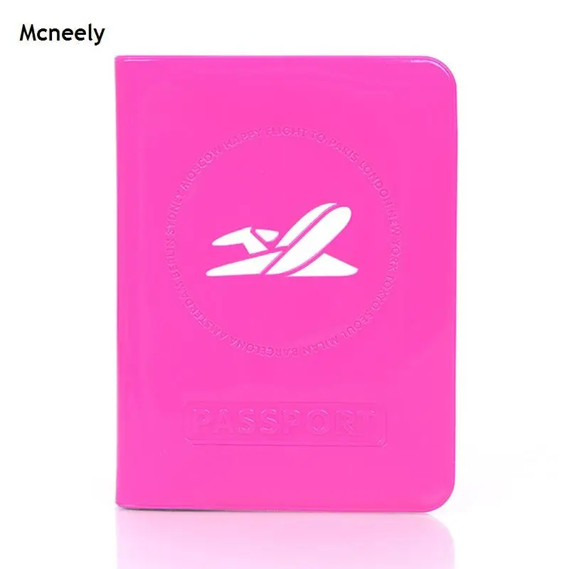 Rose Red Красочный 3D дизайн Обложка для паспорта из ПВХ для мужчин, кожа ПВХ Обложка для паспорта паспорт обложка с логотипом самолета - Цвет: Rose Red