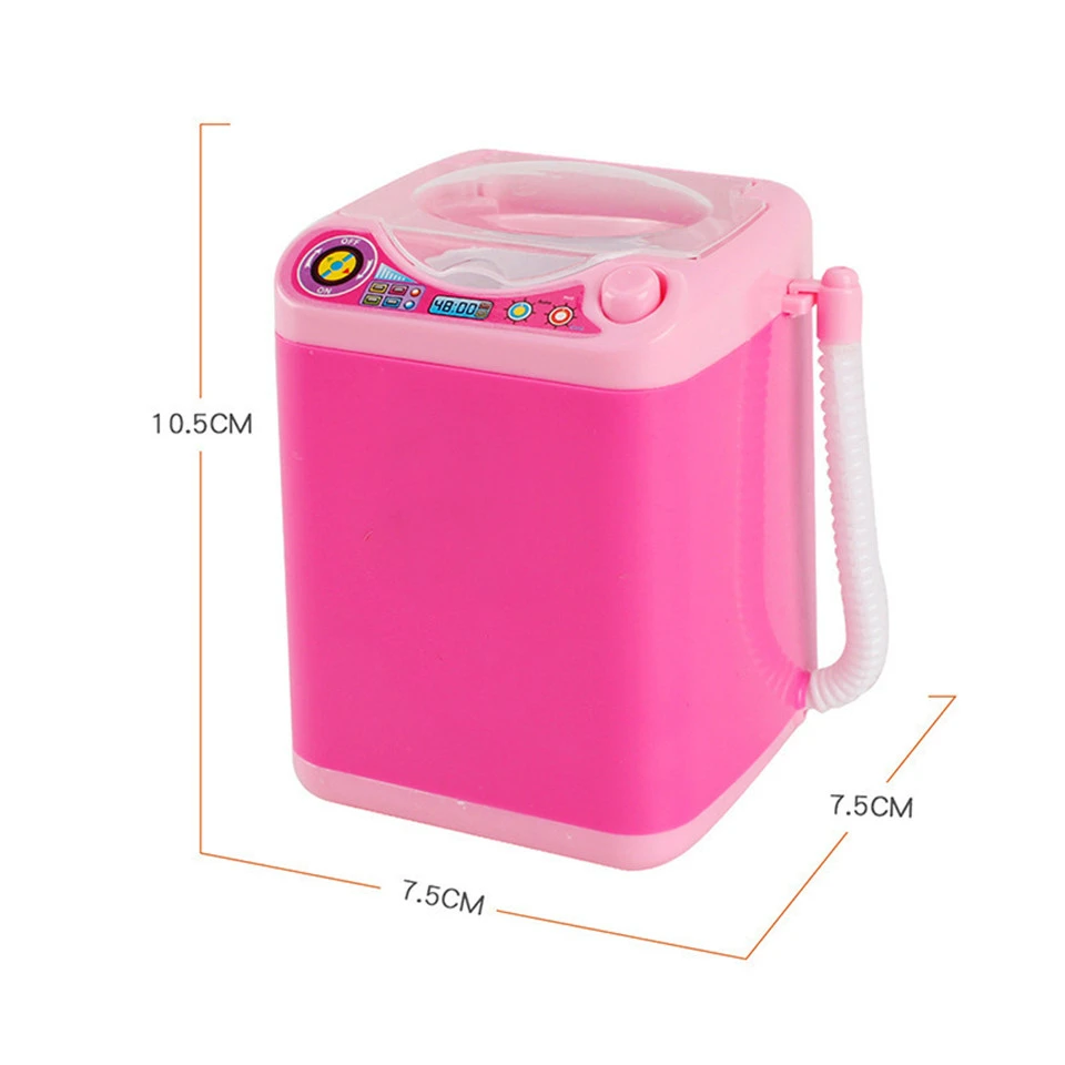 

Mini Electric Washing Machine Cosmetic Sponge Makeup Brush Cleaning Tools Children Pre School Toy Pretend Play Housekeeping Toy