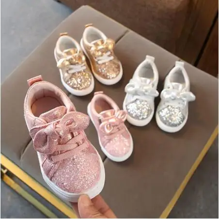 Брендовая модная детская одежда с бантом Нескользящие мягкие кроссовки для