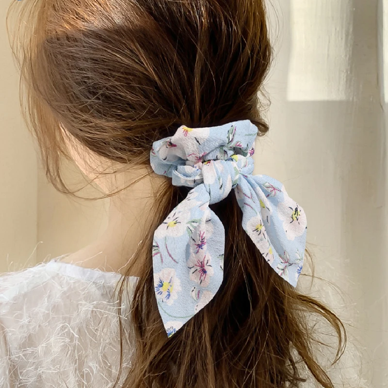 Женские резинки для волос с бантом милые кроличьими ушками головной убор