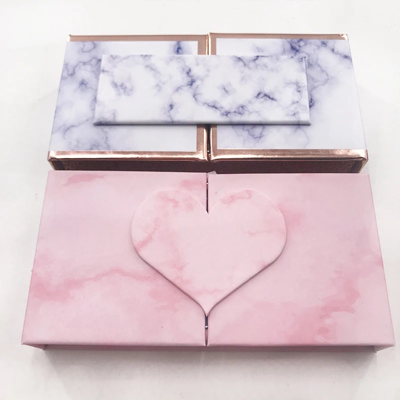 

Custom Private Label Mink Eyelash Box Open From Both Sides Hard Magnetic Eye Lash Packaging with Clear Lash Tray Makeup Lash Box